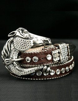 Swarovski Crystals Belt: Equine Portrait - Equine Luxuries