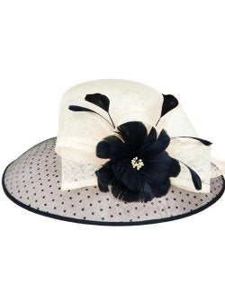 Black & White Dotty Derby Hat