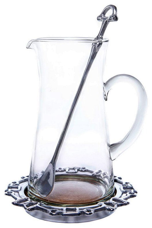 Horse Bit Sand-Cast Equestrian Bar Pitcher Set