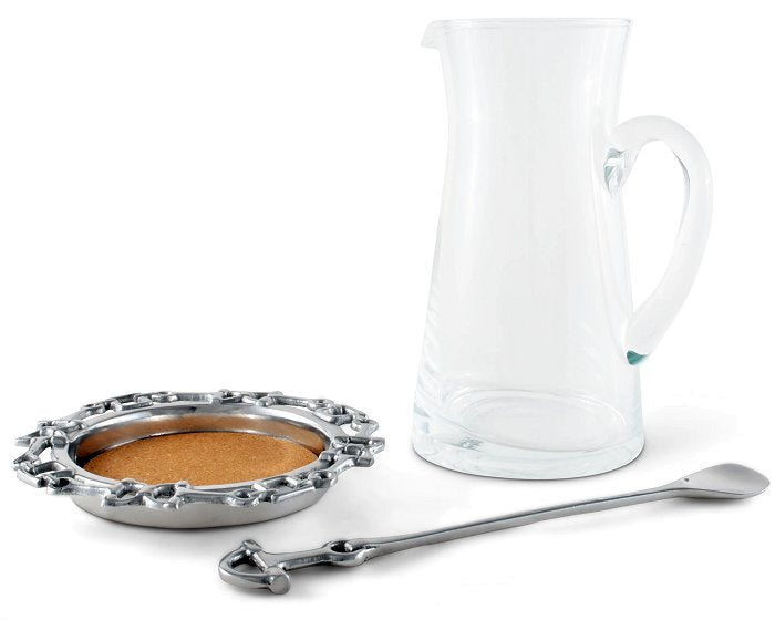 Horse Bit Sand-Cast Equestrian Bar Pitcher Set - Equine Luxuries