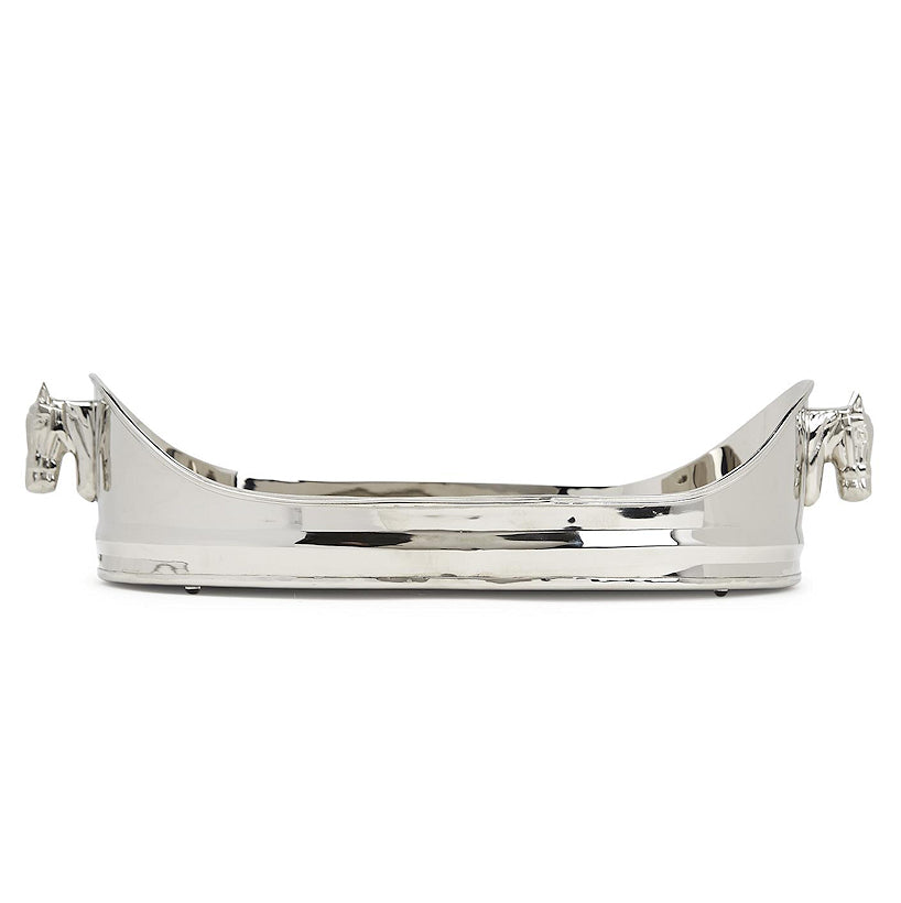 Horse Head Polished Nickel Bar Tray/Catchall