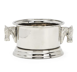 Horse Head Polished Nickel Bottle Coaster