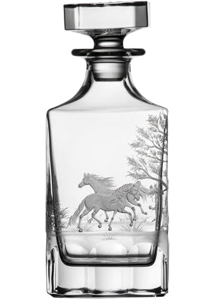 American Quarterhorse Engraved Crystal Decanter