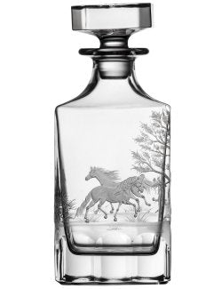 American Quarterhorse Engraved Crystal Decanter