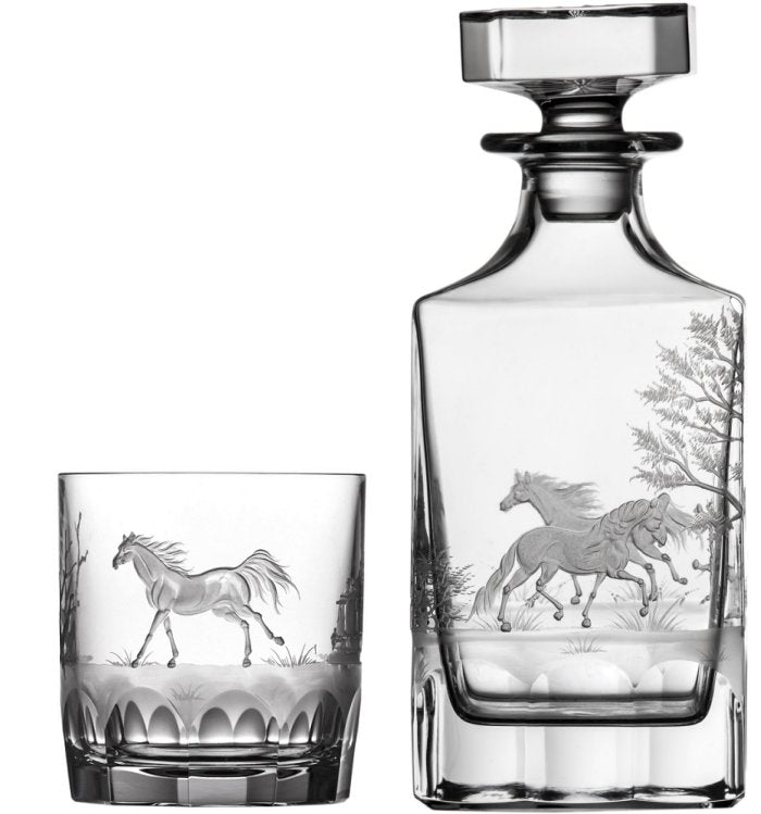 American Quarterhorse Engraved Crystal Decanter