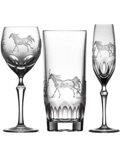 American Quarterhorse Engraved Crystal Barware Sets