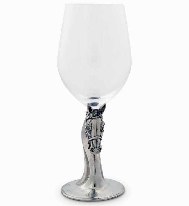 Pewter Based Thoroughbred Wine Glass Set