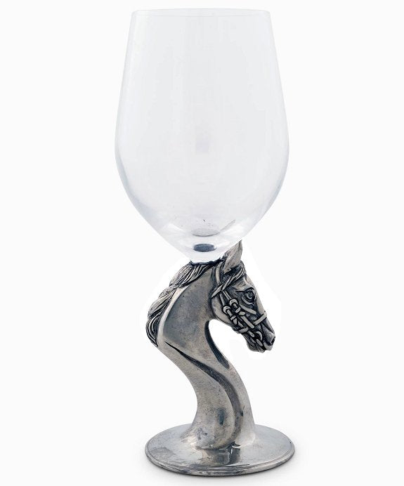 Pewter Based Thoroughbred Wine Glass Set