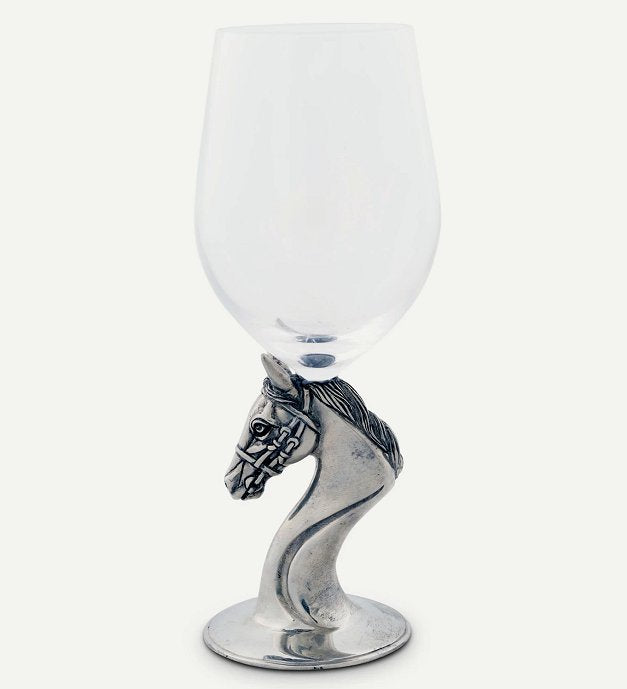 Pewter Based Thoroughbred Wine Glass Set