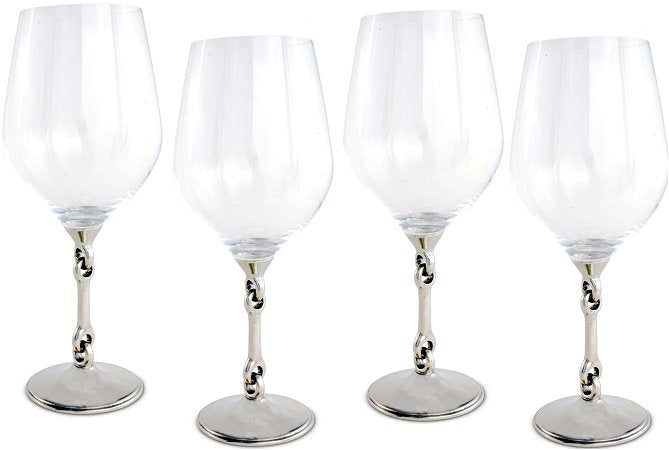 Pewter Bit Stem Wine Glass Set