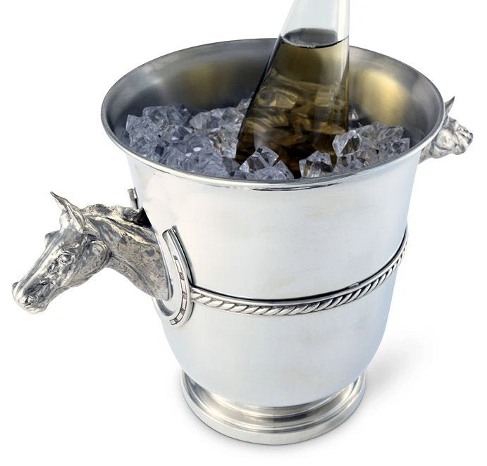 Classic Pewter Horse Head Ice Bucket