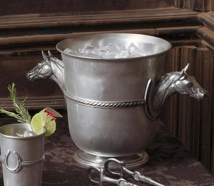 Classic Pewter Horse Head Ice Bucket