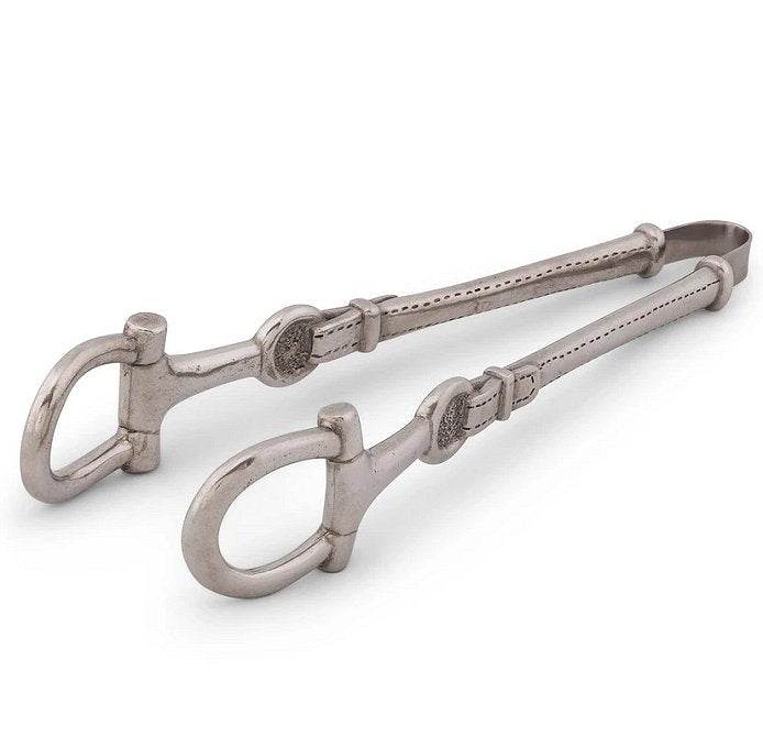 Pewter Stirrup Ice Tongs