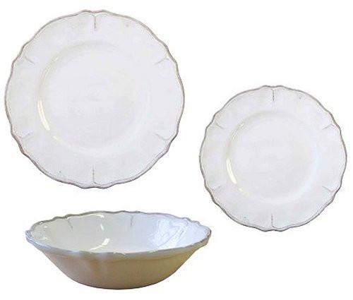 Rustic Beach Cottage Antique White Melamine Dinnerware