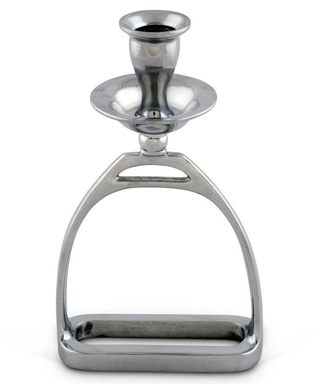 Polished Aluminum Stirrup Candleholder Set