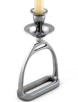 Polished Aluminum Stirrup Candleholder Set