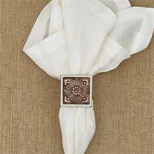 Square Medallion 6-Pc. Napkin Ring Set