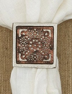 Square Medallion 6-Pc. Napkin Ring Set