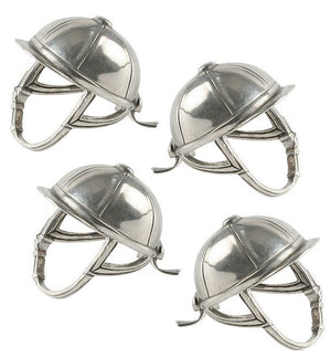 Riding Hat Pewter Napkin Ring Set