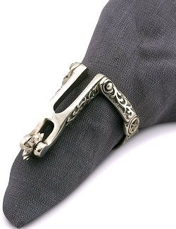 Working Spur Pewter Napkin Ring Set