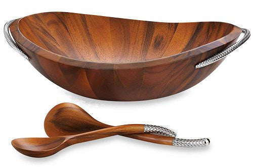 Braid Rope Acacia Wood Salad Set - Equine Luxuries