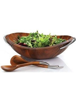 Braid Rope Acacia Wood Salad Set - Equine Luxuries