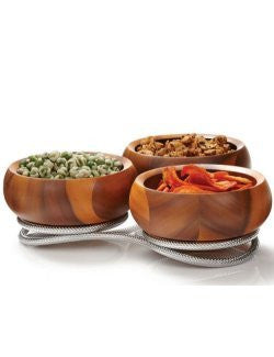Braid Rope Acacia Wood Trio Server Set - Equine Luxuries