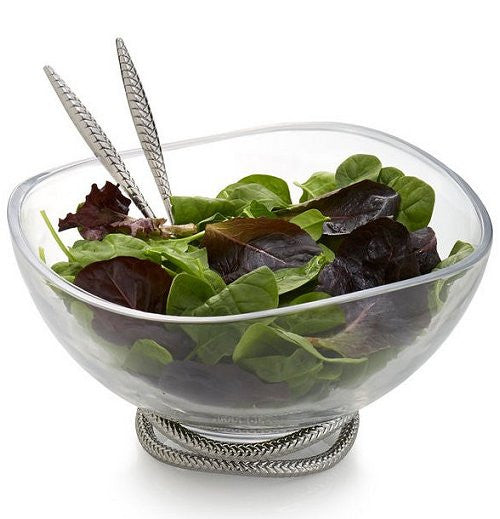 Braid Rope Glass Salad Bowl Set