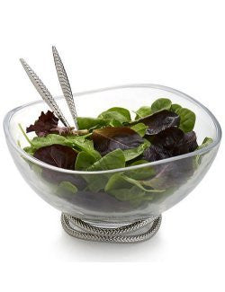 Braid Rope Glass Salad Bowl Set
