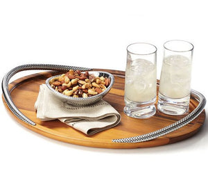 Braid Rope Acacia Wood Serving Tray