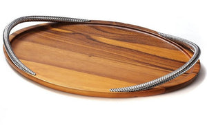 Braid Rope Acacia Wood Serving Tray