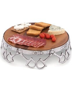 Pedestal Style Equine Wood Serving Platter - Equine Luxuries