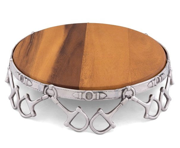 Pedestal Style Equine Wood Serving Platter - Equine Luxuries