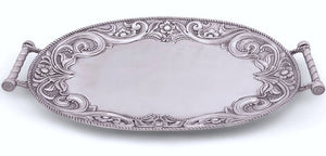 Tooled Leather Style Aluminum Serving Tray