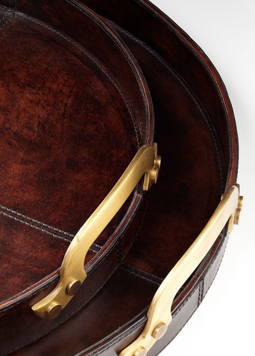 Stitched Leather Serving Trays