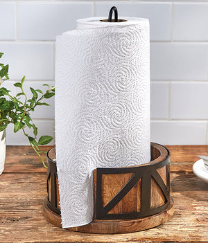 Barn Door Mango Wood Paper Towel Holder