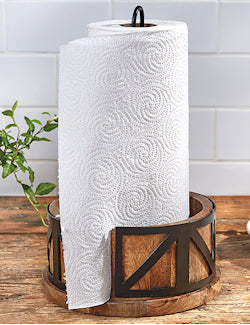 Barn Door Mango Wood Paper Towel Holder