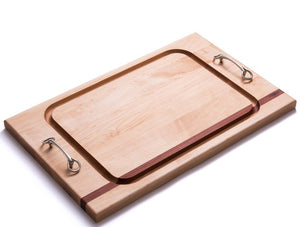 Horse Bit Handle Solid Mahogany & Maple Banquet Carvery Boards