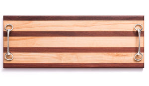 Horse Bit Handled Mahogany & Maple Long Cheese Board