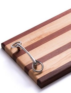 Horse Bit Handled Mahogany & Maple Long Cheese Board