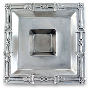 Polished Aluminum Square Chip & Dip Set