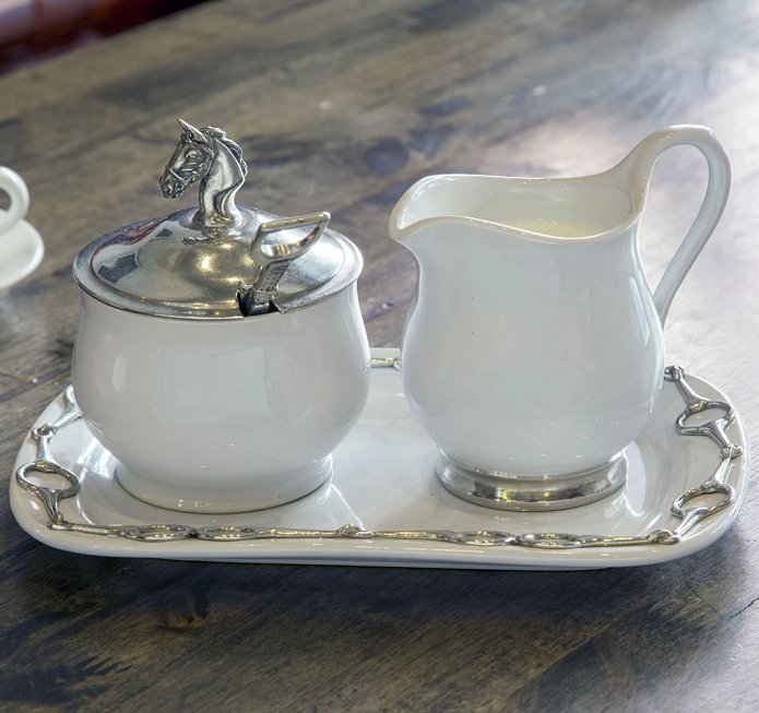Horse Bit 5-Pc. Stoneware Sugar & Creamer Set