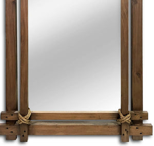 Rope Lashed Rustic Cabin Wall Mirror