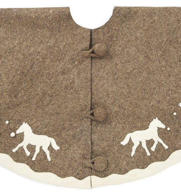 Winter Romp Equestrian Wool Tree Skirt - Equine Luxuries