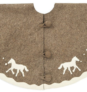 Winter Romp Equestrian Wool Tree Skirt