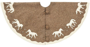 Winter Romp Equestrian Wool Tree Skirt