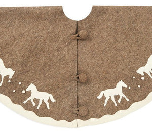Winter Romp Equestrian Wool Tree Skirt