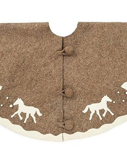 Winter Romp Equestrian Wool Tree Skirt