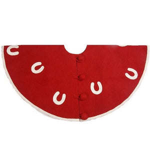 Holiday Horseshoes Wool Christmas Tree Skirt