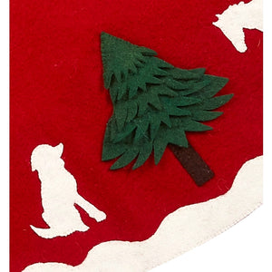 Holiday Horse Wool Christmas Tree Skirt